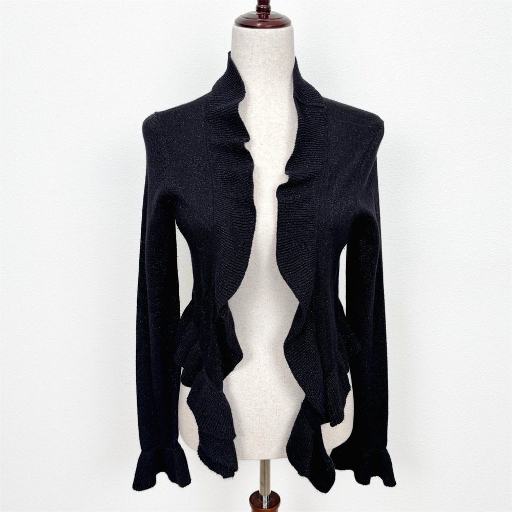 INC International Sweater Womens Medium Black‎ Angora Silk Witchy Vamp Y2K Goth